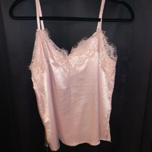 pink tank top with lace